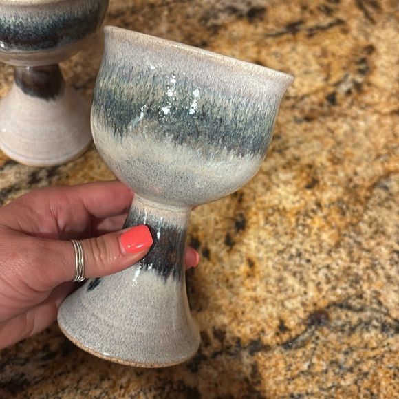 Set of Three Ceramic Goblets - Picture 4 of 5